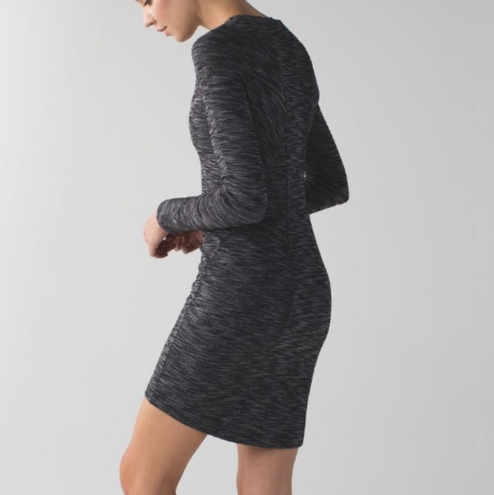 Lululemon &go Where-To Dress *Long Sleeve I Heathered Black size 2 - Picture 3 of 11